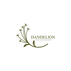 Dandelion Flower Logo minimalist simple Elegant design template
