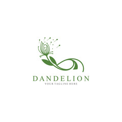 Dandelion Flower Logo minimalist simple Elegant design template