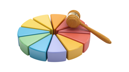 Pie Chart Segments Gavel Business Finance Statistics