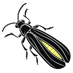 vector illustration of a black beetle