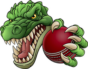 Crocodile Dinosaur Alligator Cricket Sports Mascot © Christos Georghiou