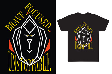 Lion Brave Focused Unstoppable T-Shirt Design