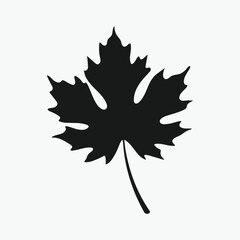 Maple autumn leaf silhouette. vector illustration