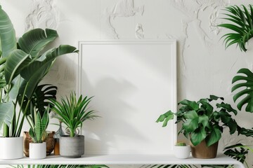 Sharp Picture of Beautiful Home Plants Mockup Frame