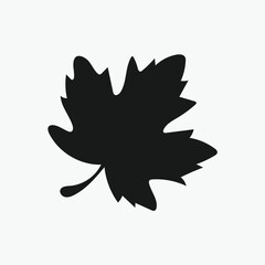 Maple autumn leaf silhouette. vector illustration