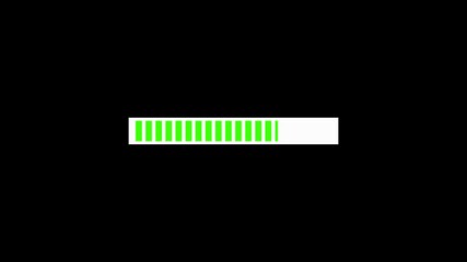 Green white black loading progress bar animation digital ui design element. Digital progress indicator loading screen animation green white black seamless loop.