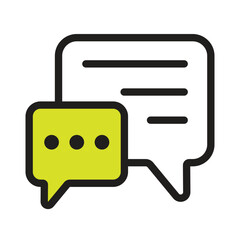 Dynamic Chat and Message Bubbles Icon: Modern Communication, Conversation, and Digital Dialogue Symbol