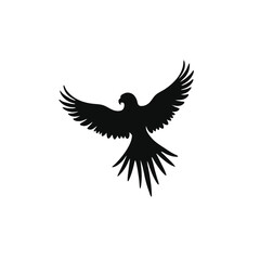 Black silhouette of a bird with outstretched wings