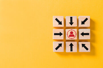 Target customer, buyer persona, marketing segmentation or job recruitment concepts.