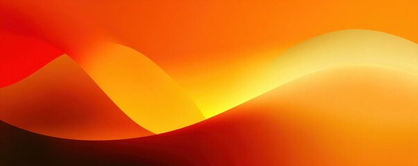 Abstract flowing curves of warm orange and yellow hues