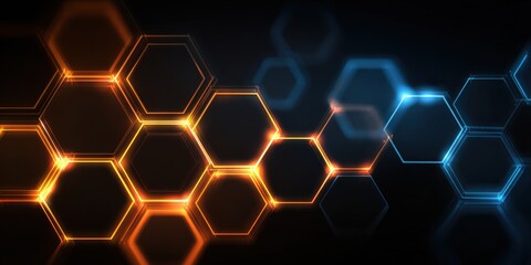 Abstract glowing hexagon pattern