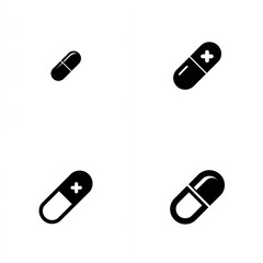 Simple black capsule icons in different sizes and orientations, some with plus signs
