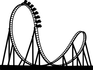 Obraz premium Roller Coaster Silhouette vector illustration