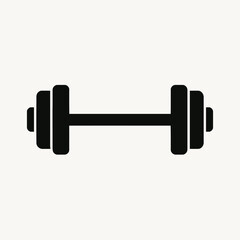 Vector illustration of dumbbell silhouette, a fitness equipment icon
