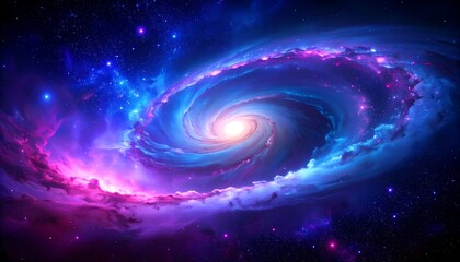 Obraz premium Colorful spiral galaxy in deep space