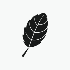 Simple Black Silhouette of a Leaf icon vector illustration 