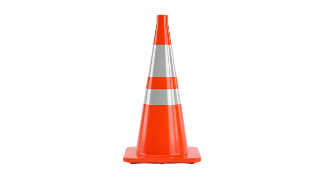 Bright orange traffic safety cone reflective bands construction warning device roadside