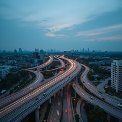 Fototapeta premium Drone Shot City Highway