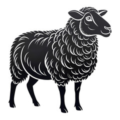 “Sheep Silhouette Vector Illustration Isolated on White Background”