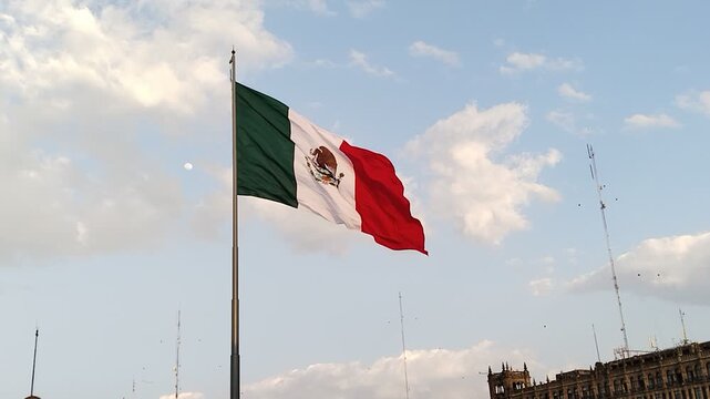canadian flag against blue sky