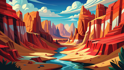 Zion National Park's majestic red rock cliffs soar into the sky, a scenic landscape of desert canyons and mountains © Nayeem Sheikh