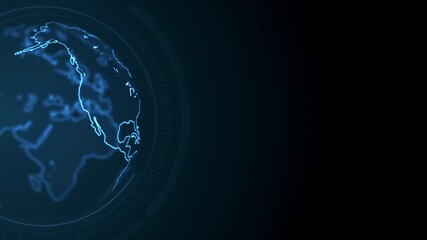 Digital Earth Interface Business Corporate Technology Particles Digital Background Loop - Powered by Adobe