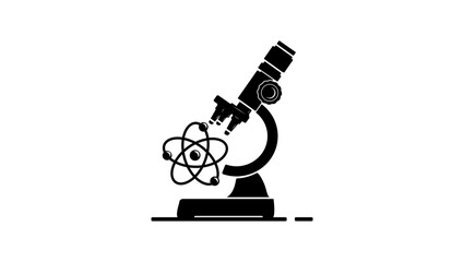 electron microscope symbol, black isolated silhouette
