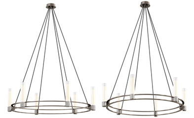 cut out interior modern lamp - with white background - elegant style -minimal Chandelier light