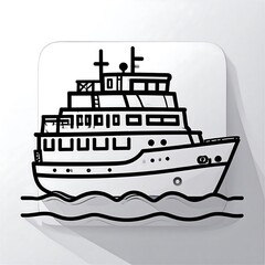 Obraz premium Illustration of a boat sailing on calm waters