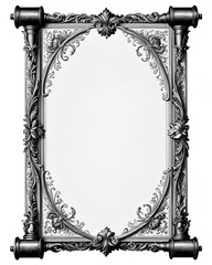 baroque victorian frame black and white design with copy space in center