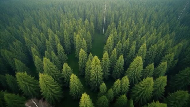 Aerial forest scenery European Fores