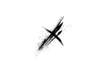 Abstract Black And White Cross Ink Splash