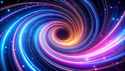 Abstract Colorful Spiral Lines with Glowing Lights Background