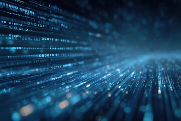 Abstract digital stream of binary code.  Data flow in motion