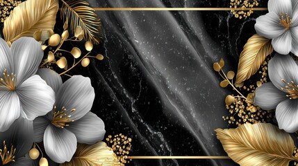Intricate Glaze Metallic Baroque Floral Wall Art with Golden Accents.