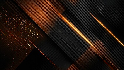 Abstract design with diagonal lines, gold accents, and dark background