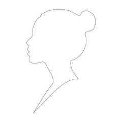 One Line Art Woman Face