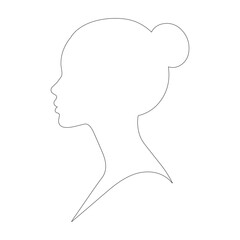 One Line Art Woman Face