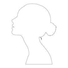 One Line Art Woman Face