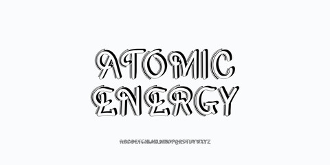 Atomic Energy is a layered 3D-style display font with retro-futuristic vibes. Perfect for sci-fi titles, tech branding, posters, and creative headlines demanding dynamic depth. Handdrawn.	
