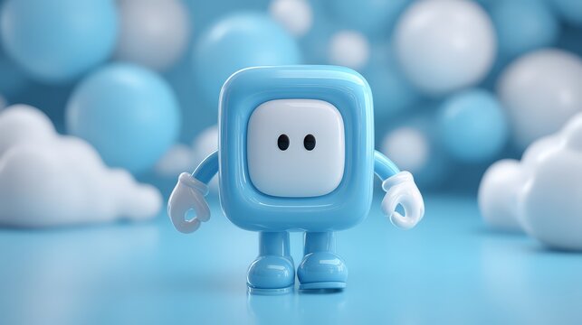 Mascot or brand Identity used as an adorable, friendly mascot for a website, app, software, or digital service, often for family-friendly or educational content.