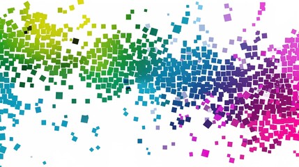 Vibrant Geometrics: Dynamic Colorful Square Abstract Background &ndash; Bold Blocks of Scarlet, Turquoise, Lemon Yellow, and Lavender Arranged in Playful Patterns, Some Squares Overlapping Softly