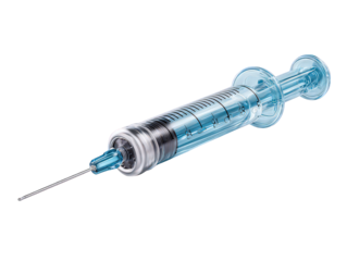 Medical Syringe with Needle on Transparent Background