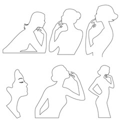 One Line Art Woman Face