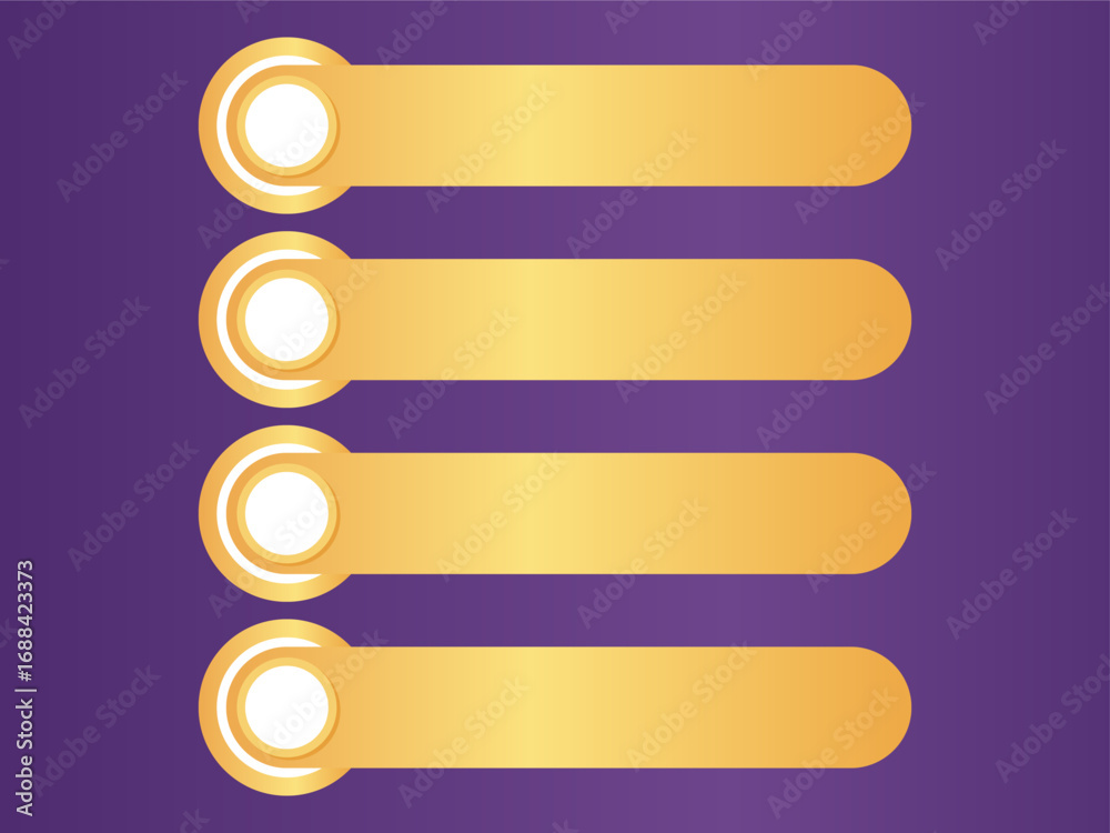 Wall mural modern rounded buttons or list items for digital layouts