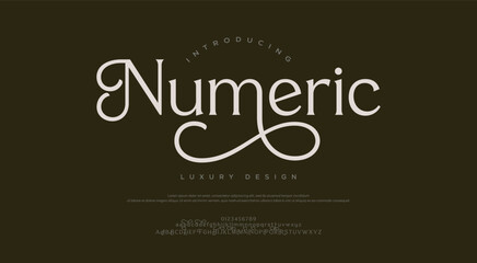 Numeric Elegant alphabet letters font logo. Typography luxury classic lettering serif italic fonts decorative wedding vintage retro brand logos. vector illustration

