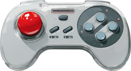 Retro Gaming Controller with Red Joystick