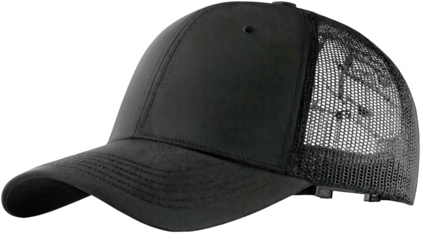 Black and White Trucker Hat with Abstract Pattern on Transparent Background