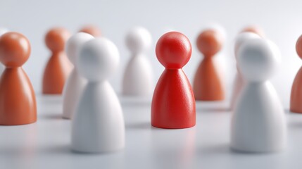 A group of people figures holding tropical leaves symbolizes teamwork, collaboration, and a healthy and encouraging work environment.