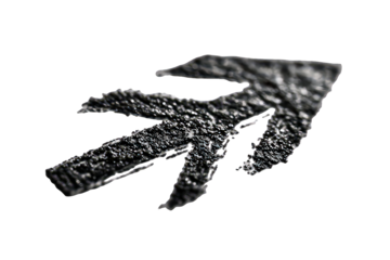 Abstract Dark Grey Arrow on Transparent Background